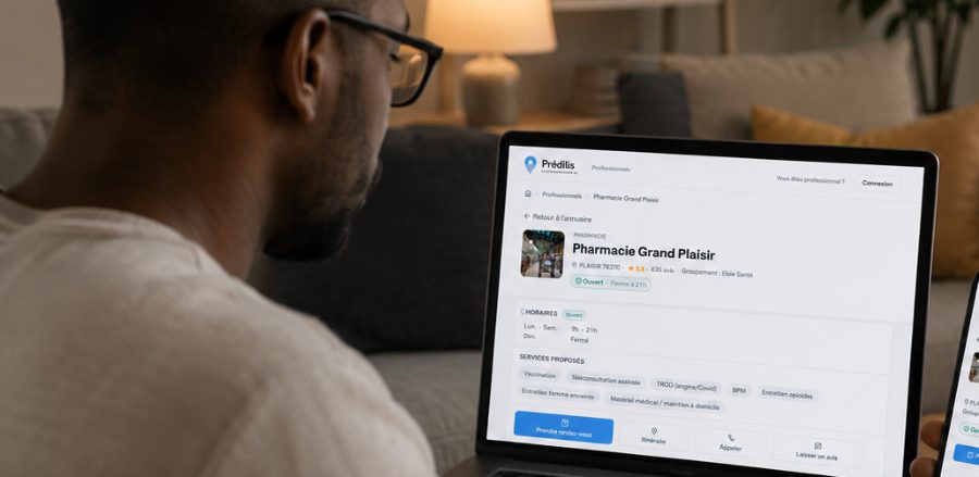 Patient consultant une fiche professionnel sur Maps Prédilis