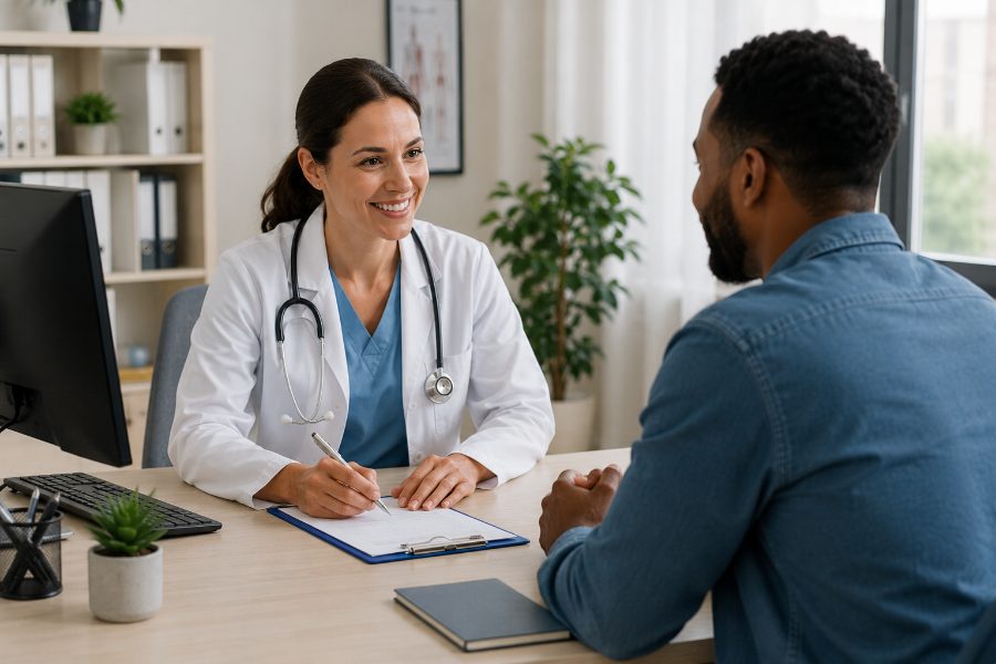 Patient en rendez-vous chez un médecin
